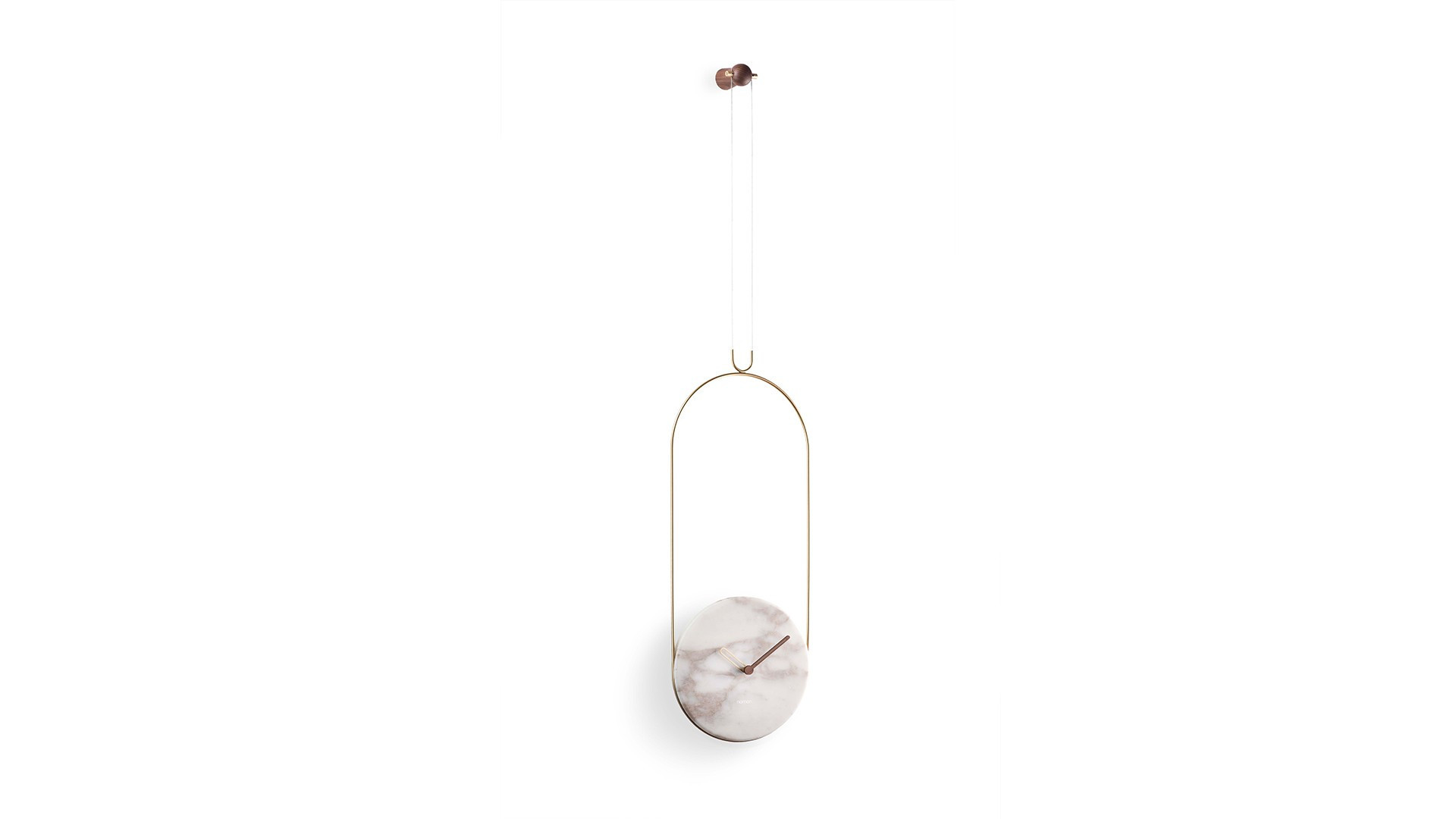 Horloge murale COL - Horloge murale pendule moderne et design COL. Finitions dorées. DIsponible en marbre blanc, marbre noir ou 