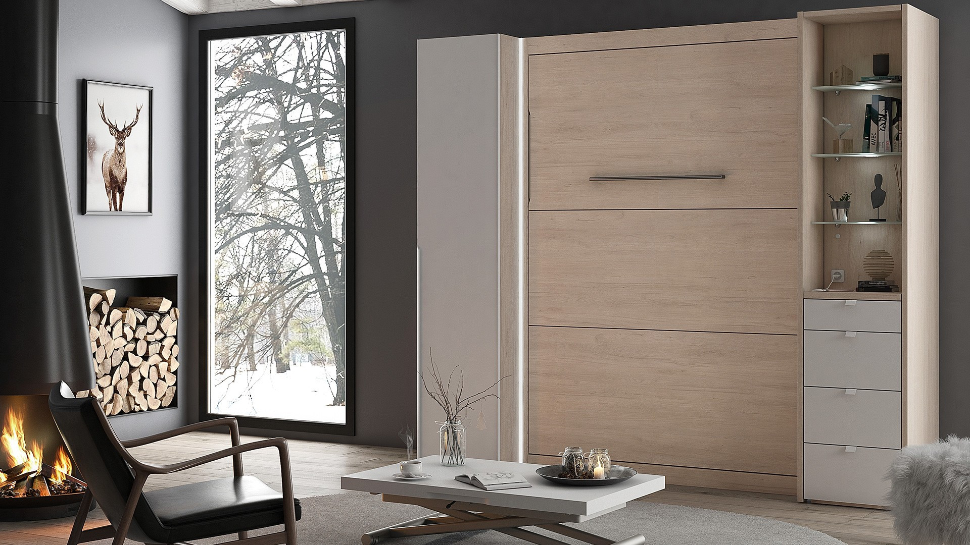Lit escamotable vertical SMART - une armoire-lit aux multiples dimensions et configurations possibles