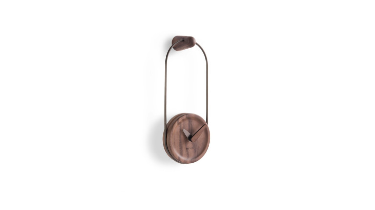 Horloge murale design en bois ou marbre, Eslabon