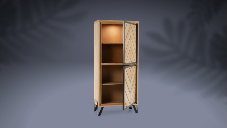 Colonne 2 portes bois RELIEF | 5 teintes de bois