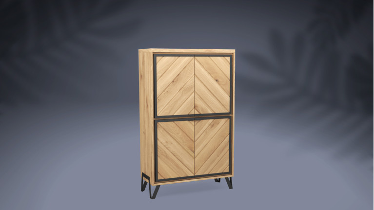 Armoirette 4 portes en bois RELIEF | Le chêne à l'honneur