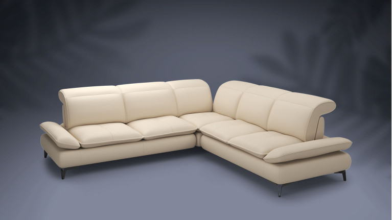 Canapé d'angle chaise longue cuir MILANO | Un confort à la carte