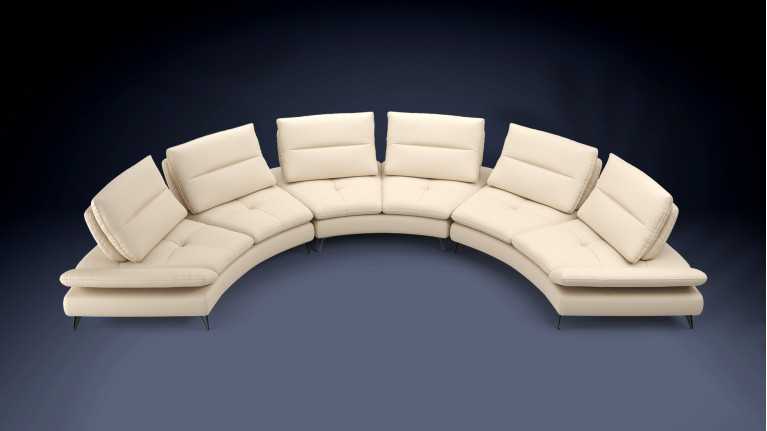 Canapé 4 places cuir ARCHI | Design arrondi tout en élégance