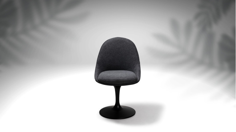 Chaise pivotante blanche SONIA | Pied tulipe et assise rembourrée