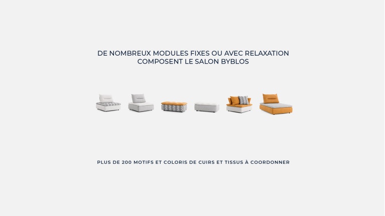 Canapé droit modulable BYBLOS | Confort supérieur mousse HR+