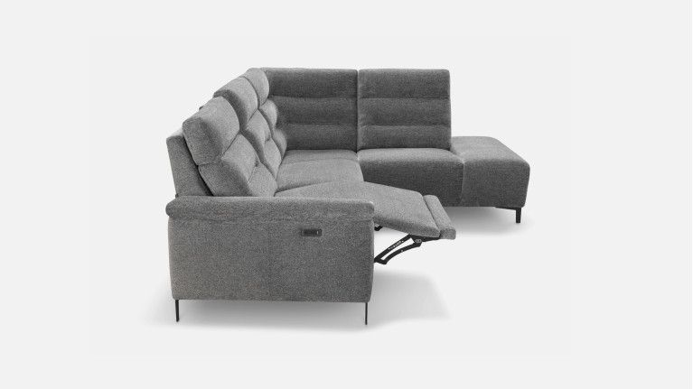 Canapé d'angle relaxation électrique tissu ALBATROS | Confort moelleux