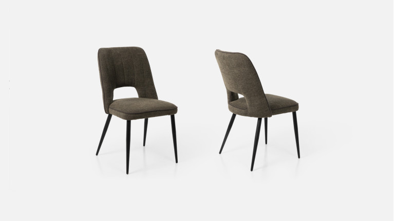 Chaise en tissu et acier, pour salle à manger design, ST2204
