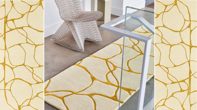 Tapis design, laine tuftée main, style japandi, Ambre