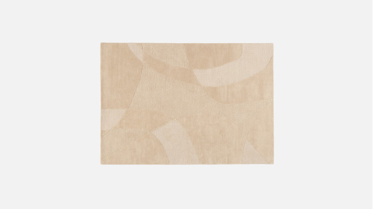 Tapis 100% laine tuftée main, tons doux monochrome, Piana