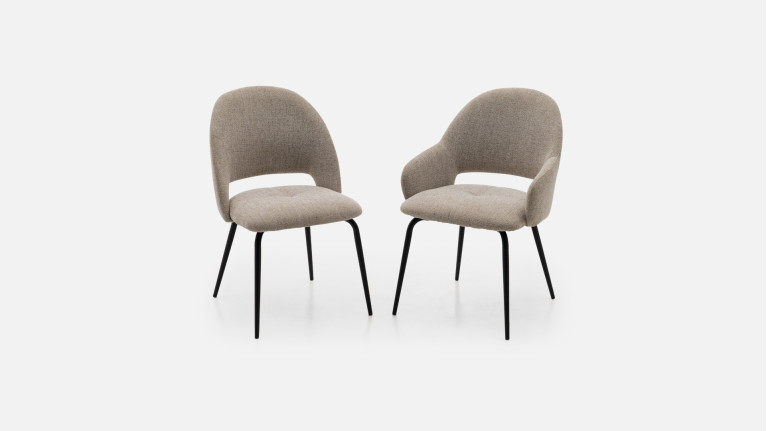 Chaise design en tissu et acier pour salle à manger, Easy