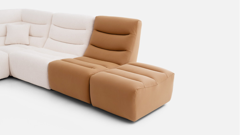 Pouf en cuir, 100% modulable et personnalisable, Lotus