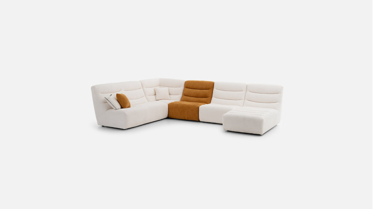 Pouf en cuir, 100% modulable et personnalisable, Lotus