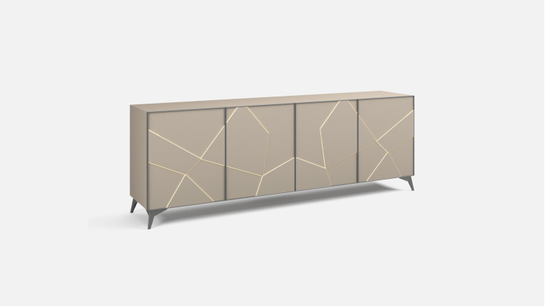 Buffet 2 portes coulissantes ECLIPSE | Buffet en bois fumé mat