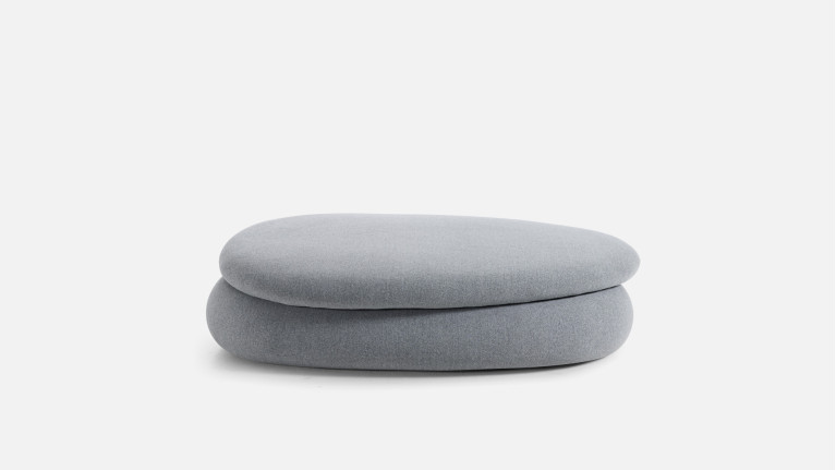 Pouf convertible en tissu, fabrication italienne, Petra