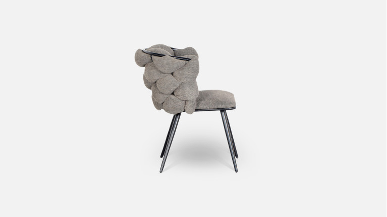 Chaise de salon design avec dossier tressé, en mousse, Rock 