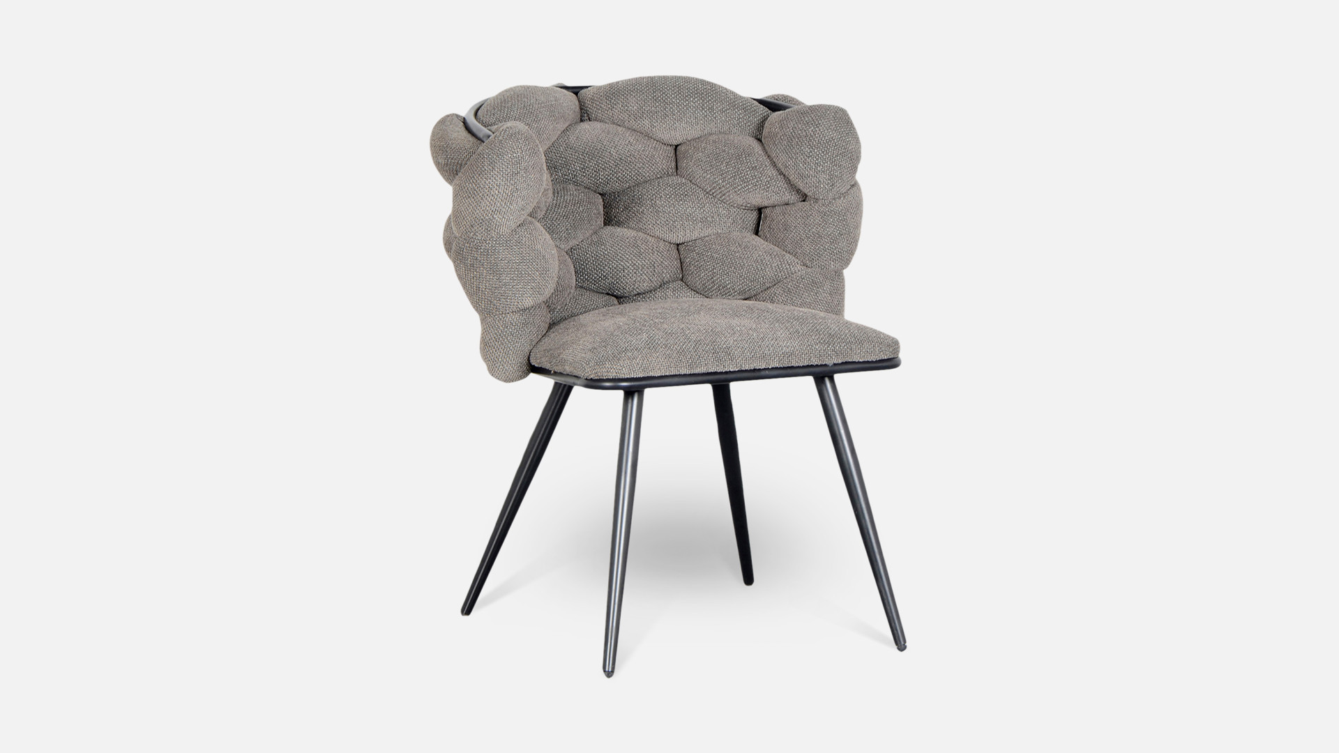Chaise ROCK en tissu chenille beige