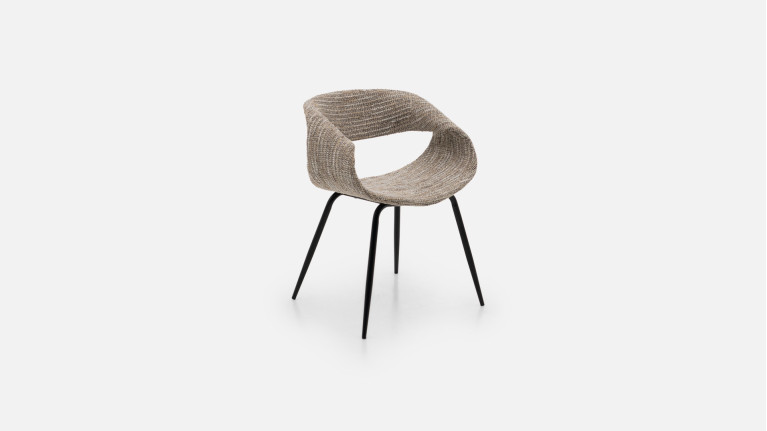 Chaise de salon design contemporain, en tissu, Perle