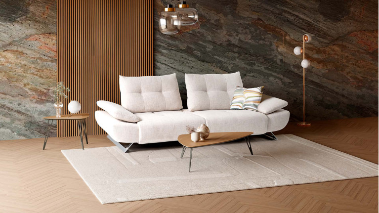 Canapé droit, assise moelleuse, assise réglable, Level
