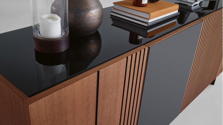 Buffet 4 portes chêne clair PIANA | La qualité pour votre salon