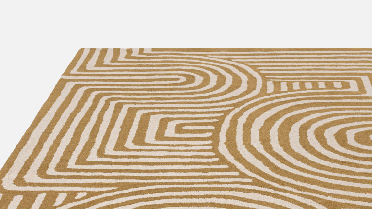 Tapis 100 % laine, tufté, motif de labyrinthe, Curve