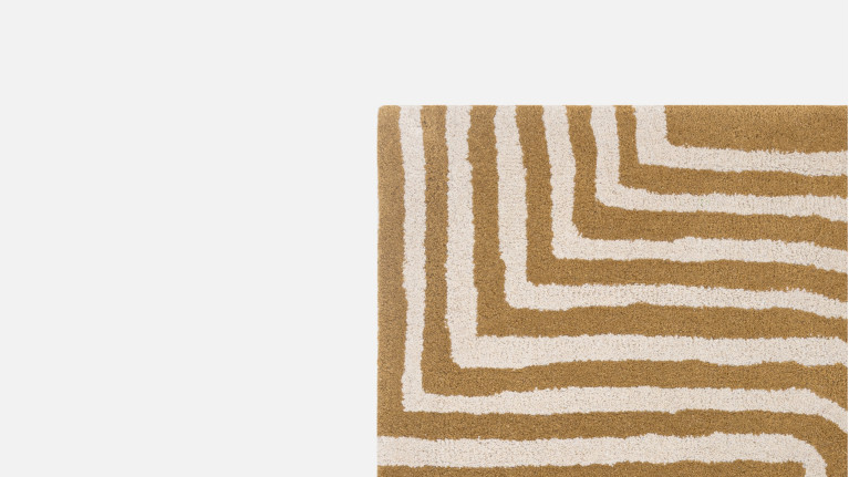 Tapis 100 % laine, tufté, motif de labyrinthe, Curve