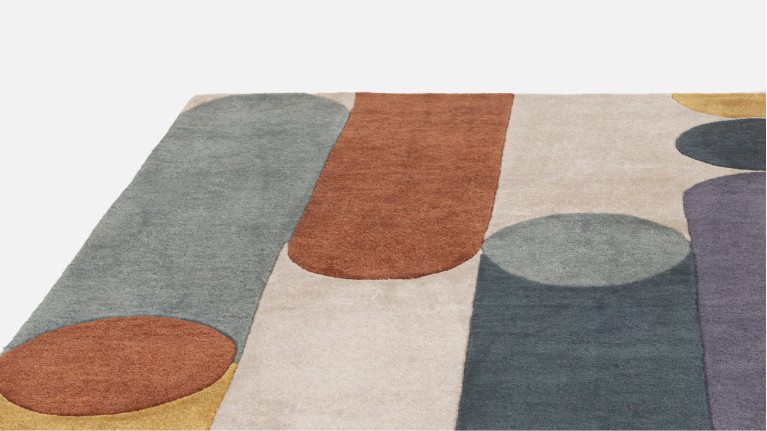 Tapis inspiration Bauhaus avec formes géométriques , Romy