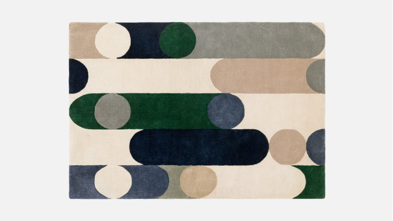 Tapis inspiration Bauhaus avec formes géométriques , Romy