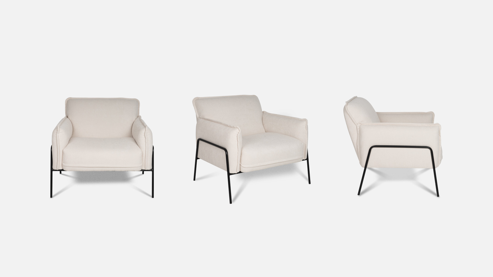 Fauteuil tissu GRACE | Siège cosy beige ou gris