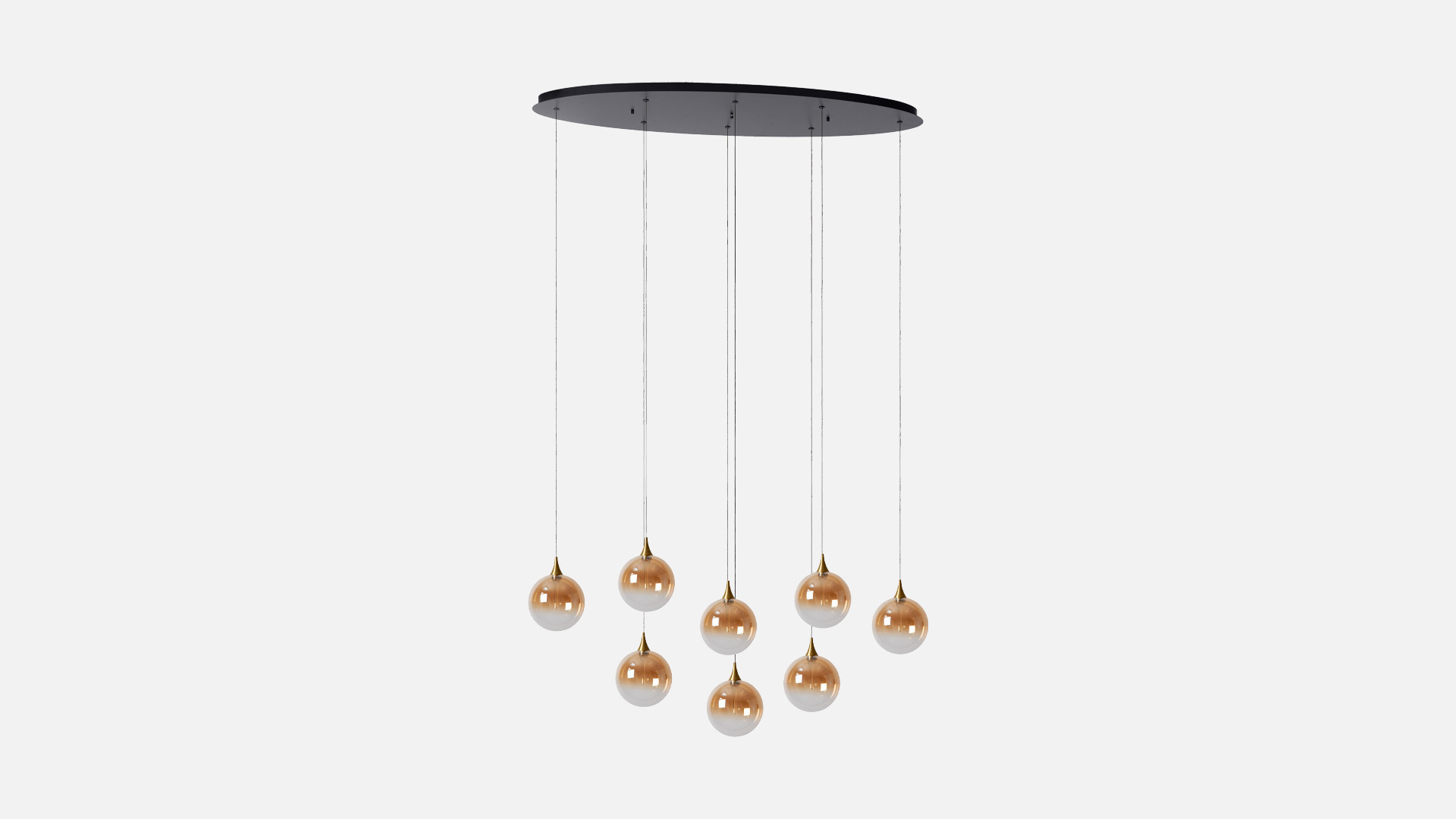 Suspension design, pendentifs en verre réglables, Gisela