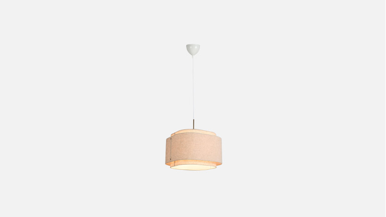 Suspension décorative en lin et laiton bruni, Takai