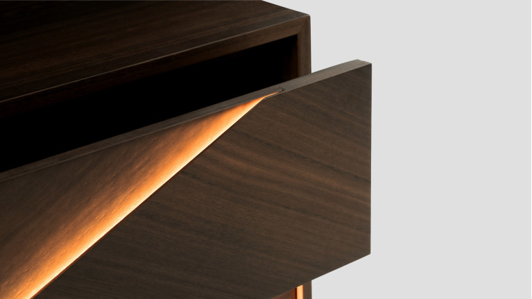 Commode 3 tiroirs eucalyptus fumé ECLIPSE | Design et contemporaine