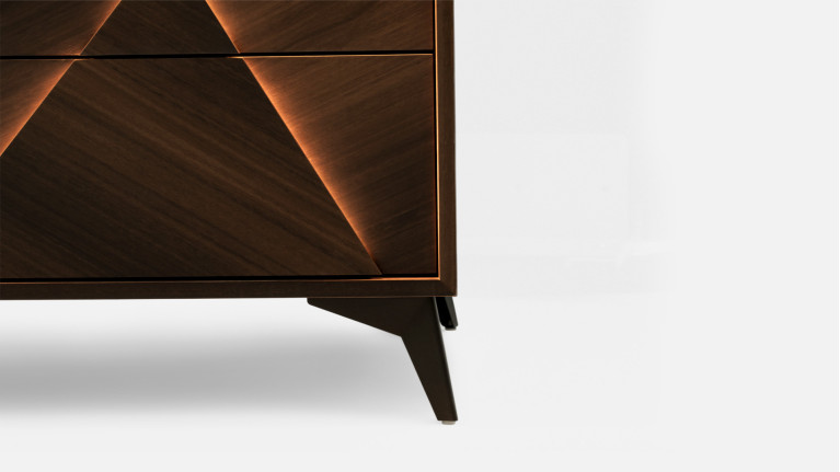 Commode 3 tiroirs eucalyptus fumé ECLIPSE | Design et contemporaine