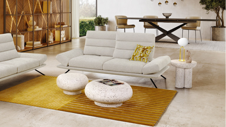 Table basse design avec finition enduit à la chaux, Poppy