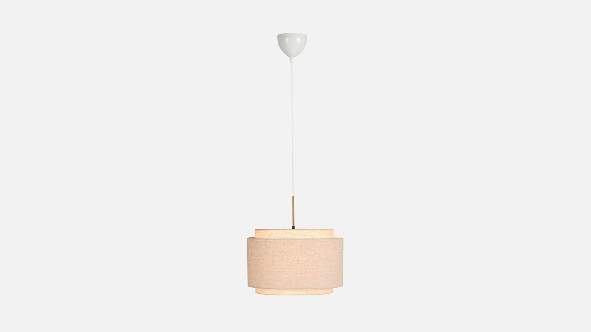 Suspension décorative en lin et laiton bruni, Takai