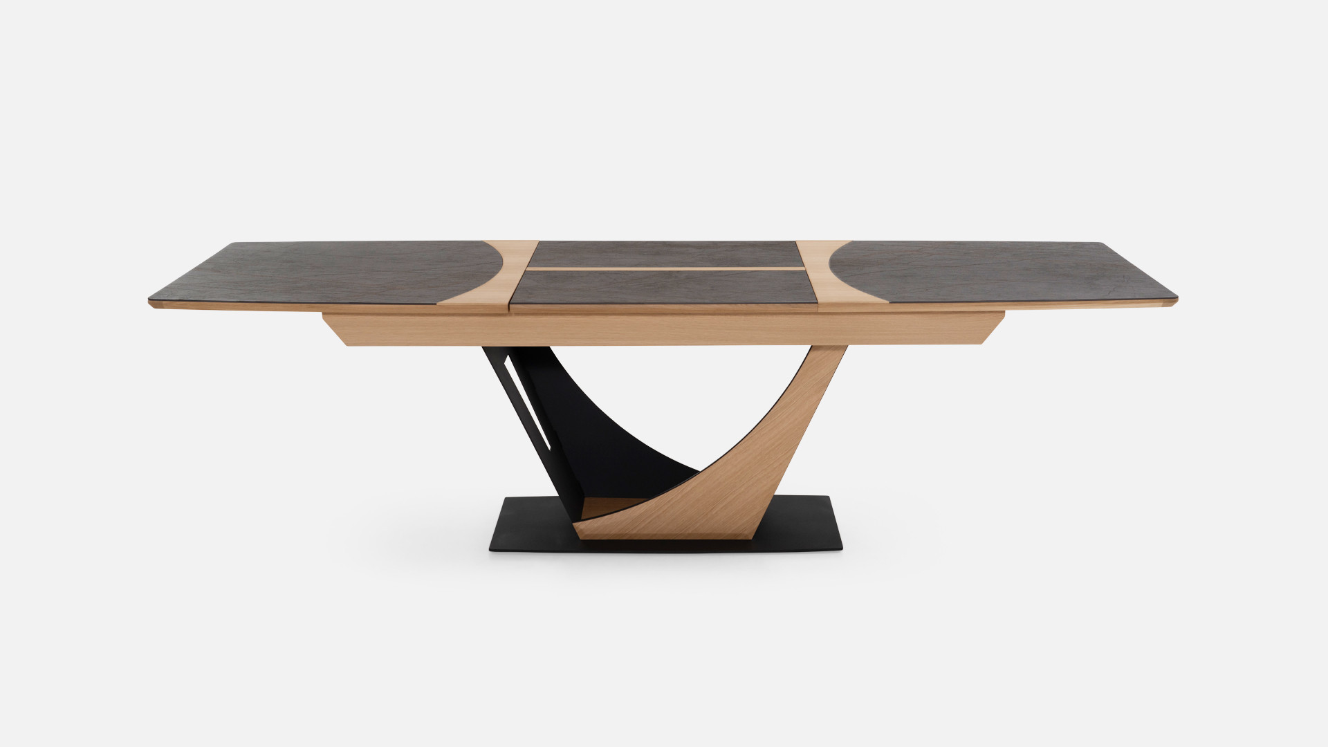 Table extensible LOTUS | Design bois et acier avec allonge papillon