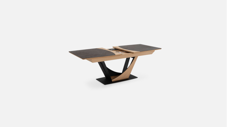 Table extensible LOTUS | Design bois et acier avec allonge papillon