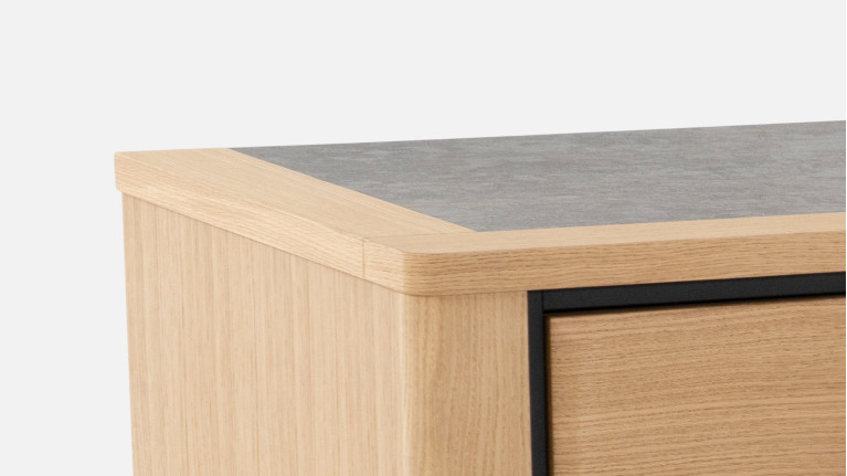 Buffet LOTUS | Élégance bois et céramique avec éclairage central