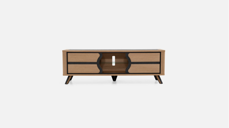 Meuble TV LOTUS | Rangement discret et design sculpté