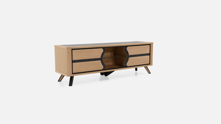 Meuble TV LOTUS | Rangement discret et design sculpté