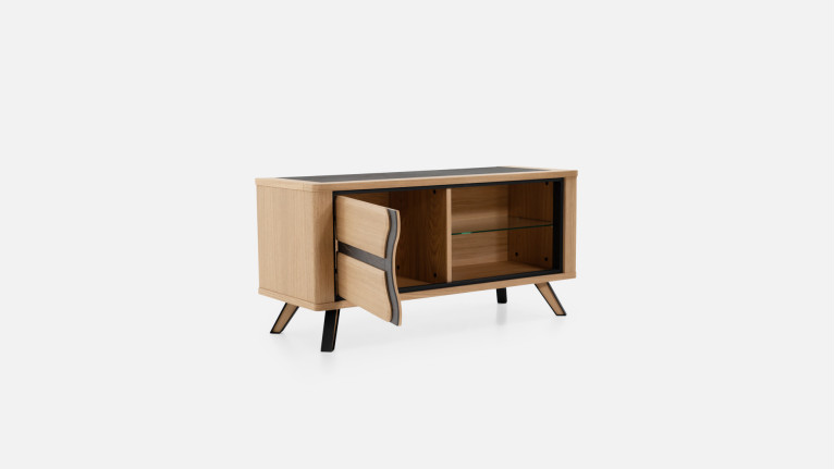 Meuble TV LOTUS | Rangement discret et design sculpté