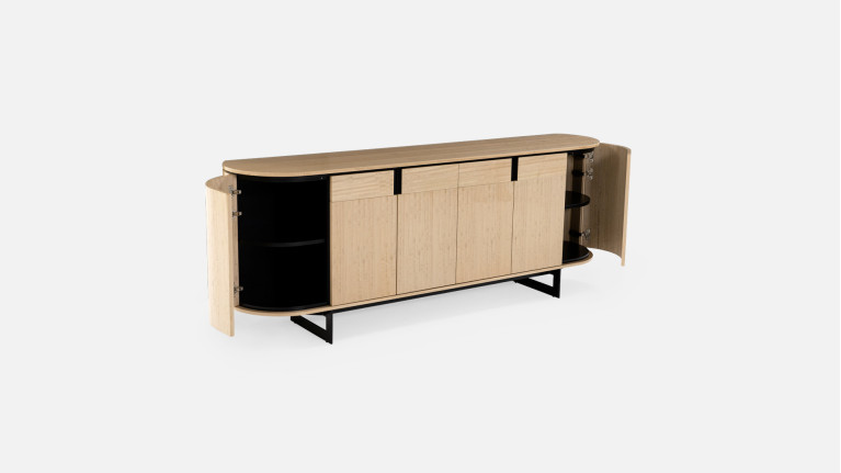 Buffet COSMOS eucalyptus clair | Design galbé et teinte lumineuse