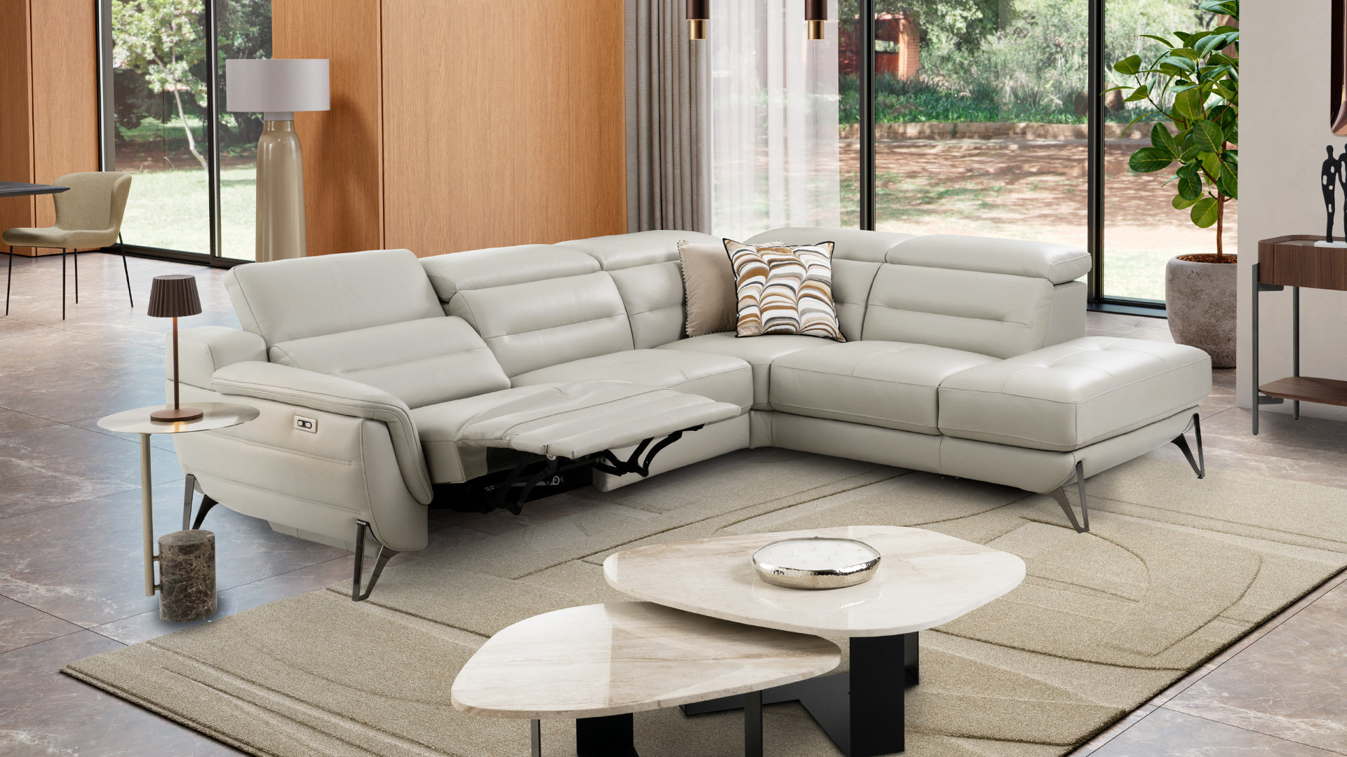 Canapé d'angle méridienne relaxation cuir ZENITH | Relax design