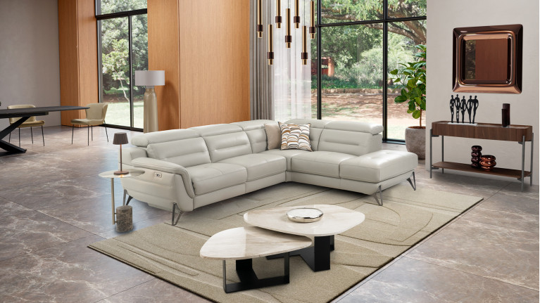 Canapé d'angle méridienne relaxation cuir ZENITH | Relax design