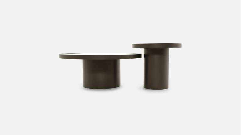 Table basse ALLEGRO | Design rond et plateau minéral élégant
