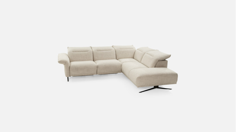Canapé d'angle relaxation électrique tissu PASSION | Soutien optimal