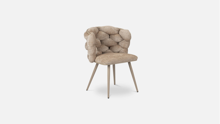 Chaise de salon design avec dossier tressé, en mousse, Rock 