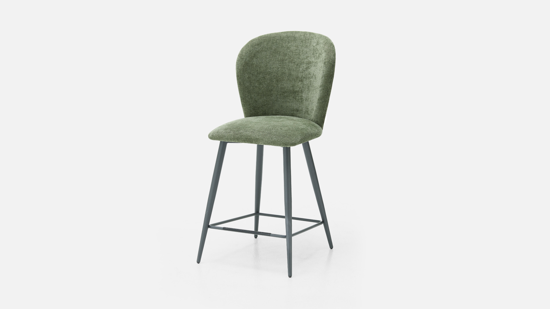 Tabouret SHELL, tissu, cuir ou microfibre, fabrication italienne