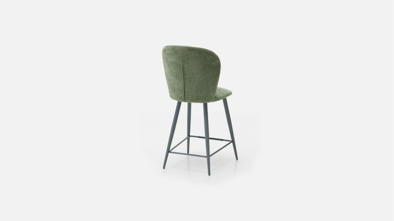 Tabouret SHELL, tissu, cuir ou microfibre, fabrication italienne