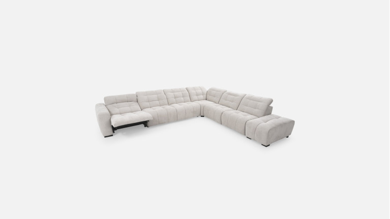 Canapé d'angle méridienne en tissu BEACH | 100% modulable