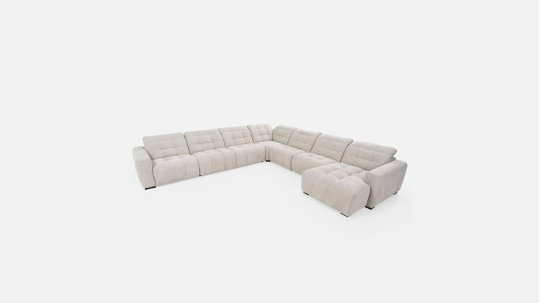 Canapé d'angle méridienne en tissu BEACH | 100% modulable